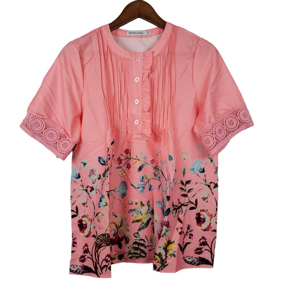 NEW! MissLook Floral Blouse Tunic Top - M